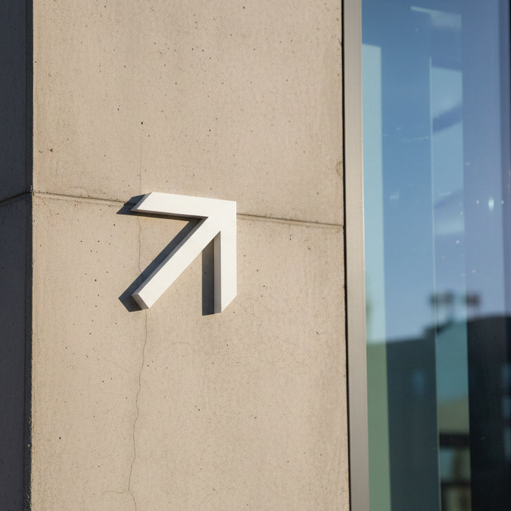 Modern building facade with a geometric design element