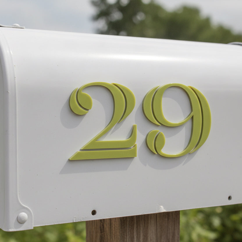 Green traditional acrylic mailbox stickers