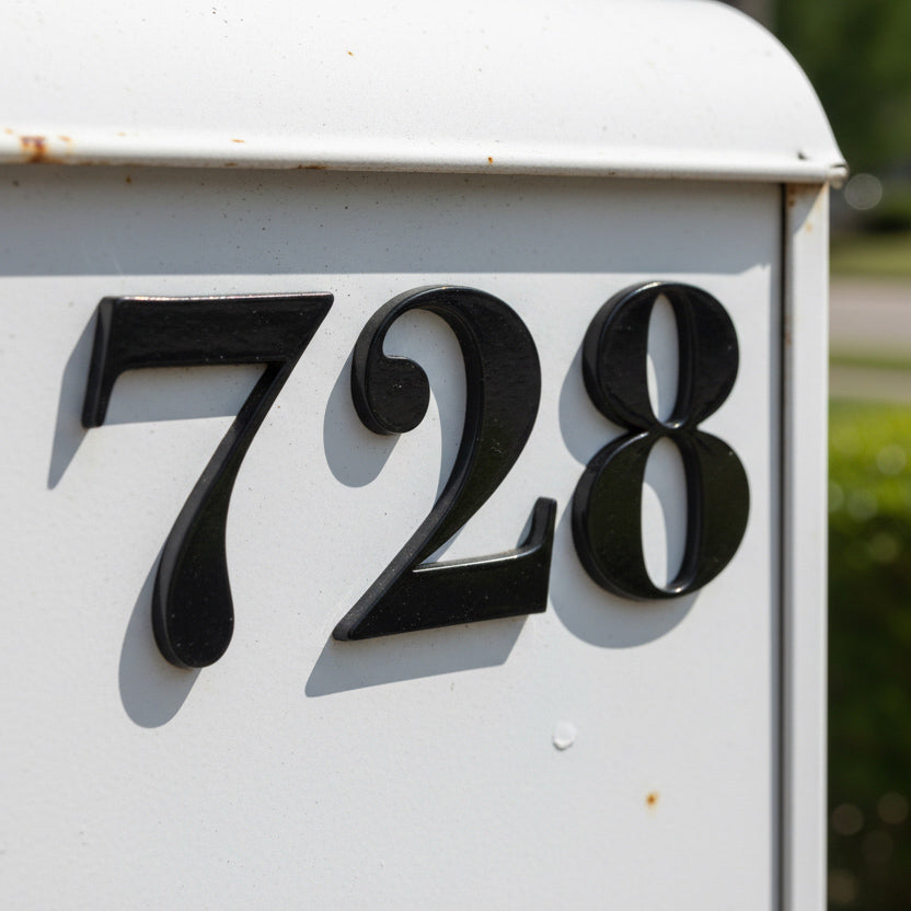 Linden Dimensional Self Adhesive Mailbox Numbers