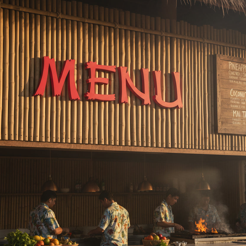 Tiki Hut Personalized Commercial Signage