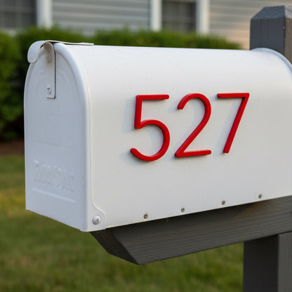 Red dimensional mailbox stickers
