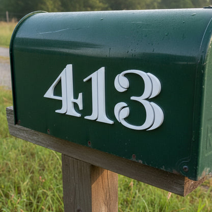 White traditional acrylic mailbox stickers